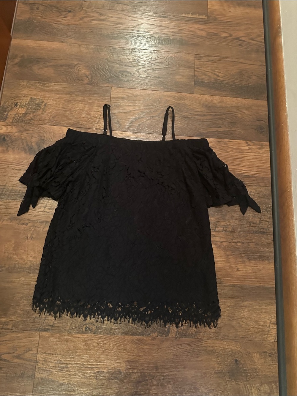 Black Lace Off-Shoulder Top